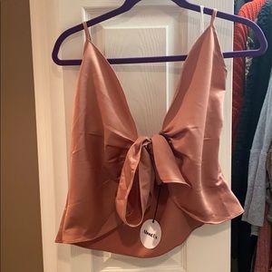 Revolve pink satin tank top blouse
